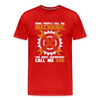 Most Important Call Me Dad Mécatronicien - T-shirt bio Premium Homme - rouge - Devant - Damien (186cm)