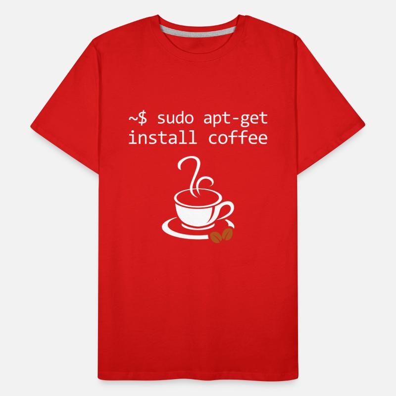 Sudo Install Coffee Informaticien Admin T-shirt bio Premium Homme