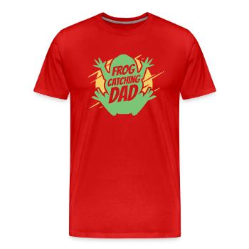 Frog Catching Dad Kaulquappe Laubfrosch Kröte - Männer Premium Bio T-Shirt - Rot - Vorne - Damien (186cm)