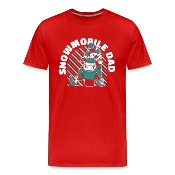 Motoneige Papa Motoneige Motoneige Moto de neige - T-shirt bio Premium Homme - rouge - Devant - Damien (186cm)