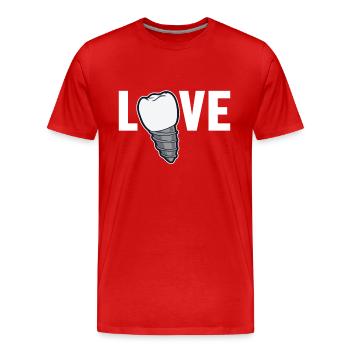 Love Laboratoire dentaire Laboratoire dentaire Technicien dentaire - T-shirt bio Premium Homme - rouge - Devant - Damien (186cm)