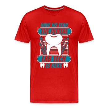 N’ayez pas peur Laboratoire dentaire Laboratoire dentaire Technicien dentaire - T-shirt bio Premium Homme - rouge - Devant - Damien (186cm)