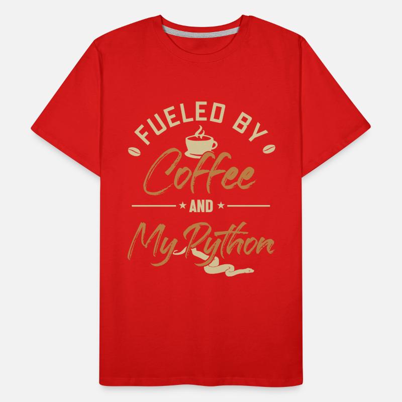 Fueled by Coffee and my Python Python Banana Ball Männer Premium Bio T-Shirt