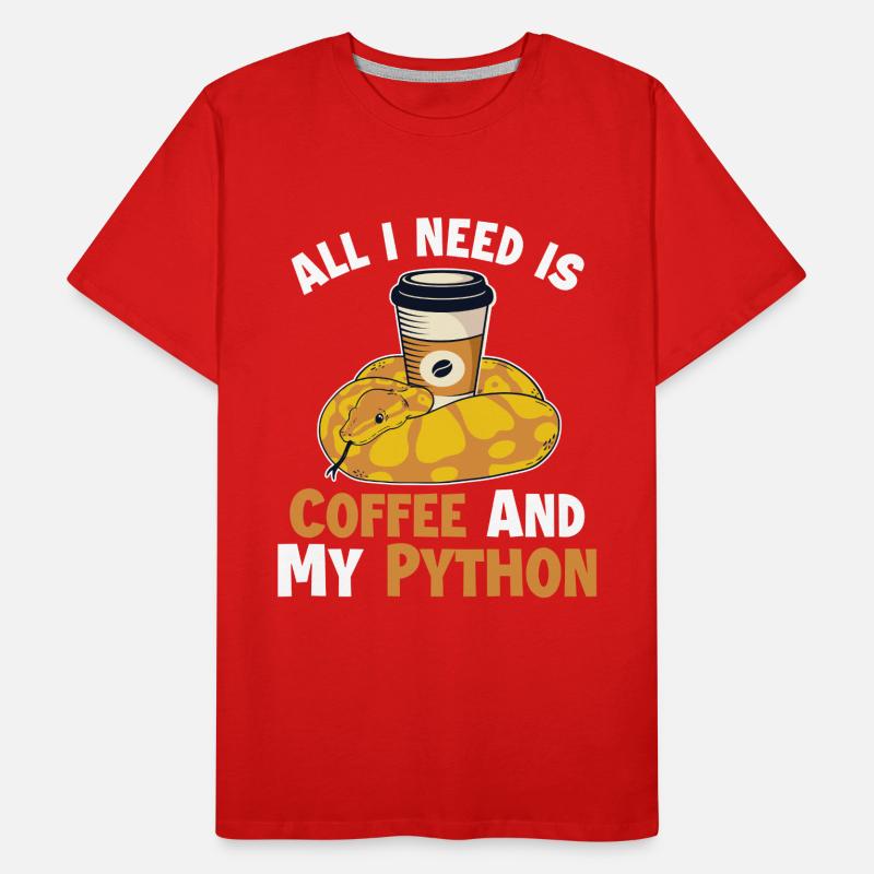 Coffee and Python Python Snake Banana Ball Men's Premium Organic T-Shirt