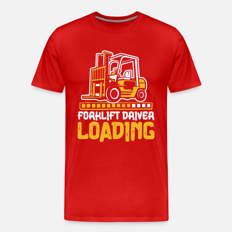 Forklift Driver Loading Gabelstaplerfahrer - Männer Premium Bio T-Shirt - Rot