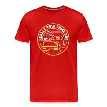 Conducteur de dépanneuse vraiment de papa remorqueur - T-shirt bio Premium Homme - rouge - Devant - Damien (186cm)