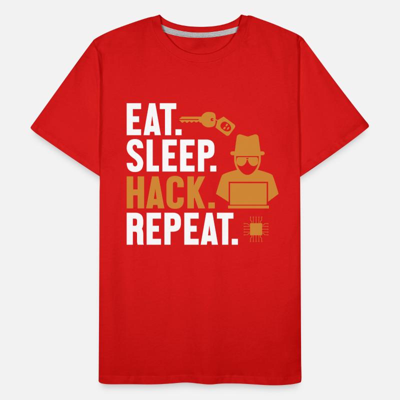 Eat Sleep Hack Repeat Social Engineering Phishing Men's Premium Organic T-Shirt