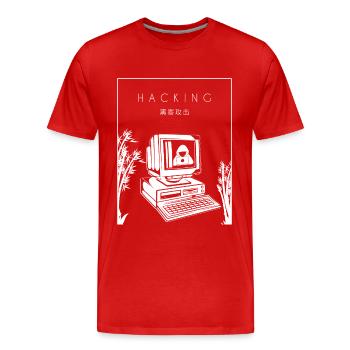 Hacking Chinese Hanzi Social Engineering Phishing - Männer Premium Bio T-Shirt - Rot - Vorne - Damien (186cm)