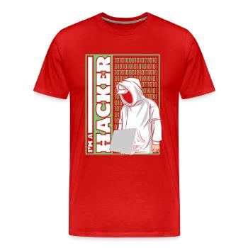 Je suis un hacker Ingénierie sociale Phishing Sniffer - T-shirt bio Premium Homme - rouge - Devant - Damien (186cm)