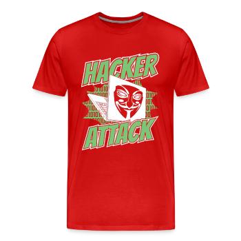 Attaque de hacker Social Engineering Phishing Sniffer - T-shirt bio Premium Homme - rouge - Devant - Damien (186cm)