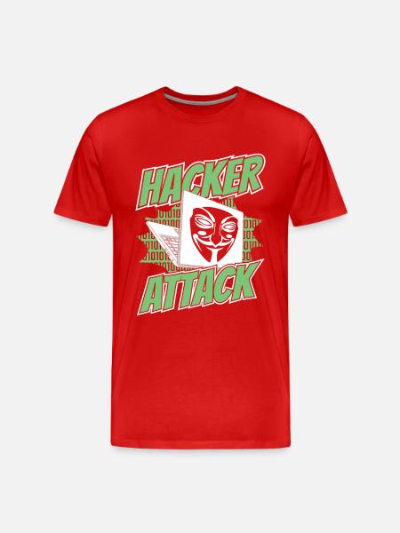 Hacker Attack Social Engineering Phishing Sniffer - Men's Premium Organic T-Shirt - red
