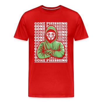 Gone Phishing Sniffer Social Engineering Phishing - Men's Premium Organic T-Shirt - red - Front - Damien (186cm)