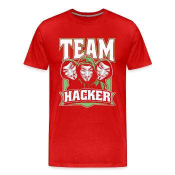 Team Hacker Social Engineering Phishing Sniffer - T-shirt bio Premium Homme - rouge - Devant - Damien (186cm)