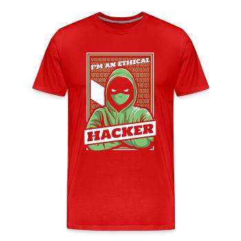 I'm An Ethical Hacker Social Engineering Phishing - Männer Premium Bio T-Shirt - Rot - Vorne - Damien (186cm)
