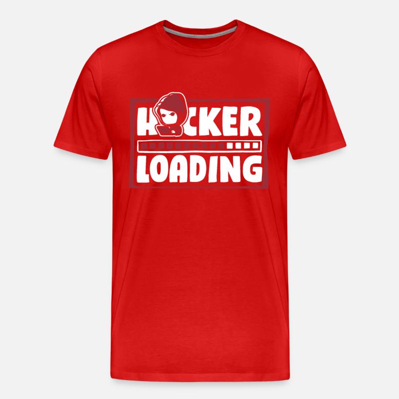 Hacker Loading Phishing Sniffer Social - Männer Premium Bio T-Shirt - Rot