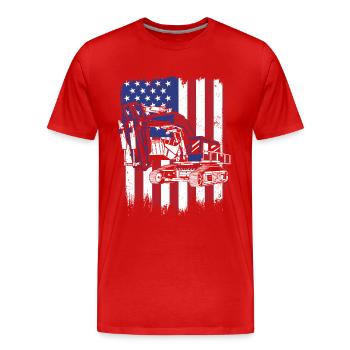 Excavator duty cycle crawler crane excavator operator - Men's Premium Organic T-Shirt - red - Front - Damien (186cm)