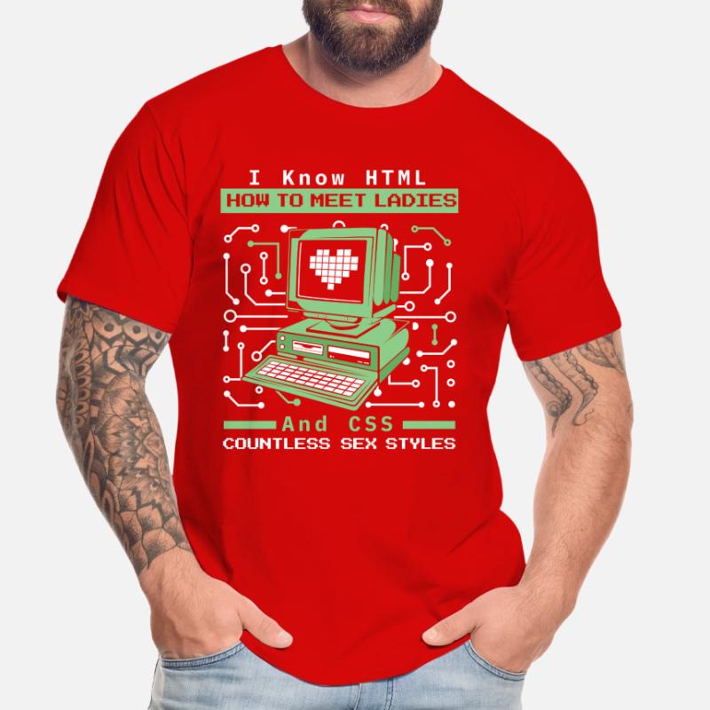 I Know HTML How To Meet Ladies Developer Coder Männer Premium Bio T-Shirt