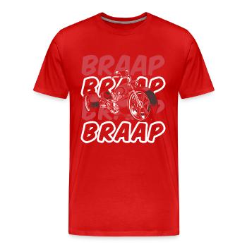 Braap Dreirad Motorrad Threewheeler Trikebike - Männer Premium Bio T-Shirt - Rot - Vorne - Damien (186cm)