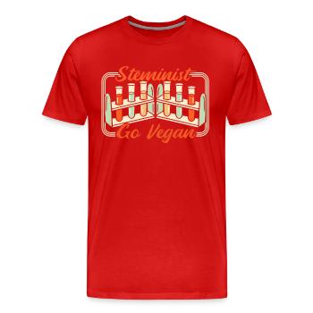 Steminist Go Vegan Scientist Empowering Women - T-shirt bio Premium Homme - rouge - Devant - Damien (186cm)