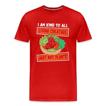 Ich bin nett zu allen Lebewesen Veganer Veganer - Männer Premium Bio T-Shirt - Rot - Vorne - Damien (186cm)