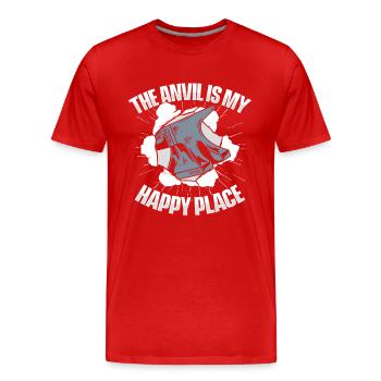 The Anvil Is My Happy Place Anvil Hobby Legend - Men's Premium Organic T-Shirt - red - Front - Damien (186cm)
