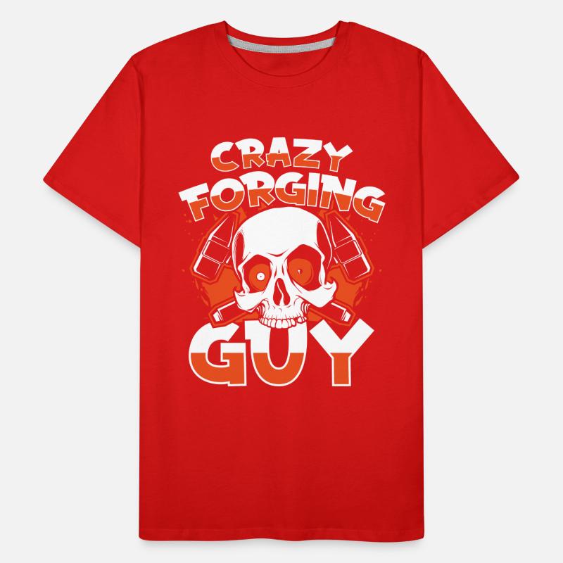 Crazy Forging Guy Kunstschmied Blacksmith Forging Men's Premium Organic T-Shirt