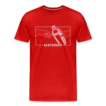 Michelangelo Création d’Adam Barman - T-shirt bio Premium Homme - rouge - Devant - Damien (186cm)