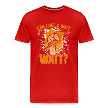 Puis-je obtenir un Watt Watt Ingénieur électricien Électricien - T-shirt bio Premium Homme - rouge - Devant - Damien (186cm)