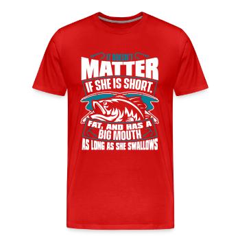 Tant qu’elle avale Spin Fisherman - T-shirt bio Premium Homme - rouge - Devant - Damien (186cm)
