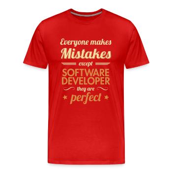 Software Developer are Perfect Developer Coder - Men's Premium Organic T-Shirt - red - Front - Damien (186cm)