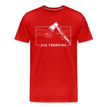 Michelangelo Kreation des Adam-Axt-Wurfspiels - Männer Premium Bio T-Shirt - Rot - Vorne - Damien (186cm)