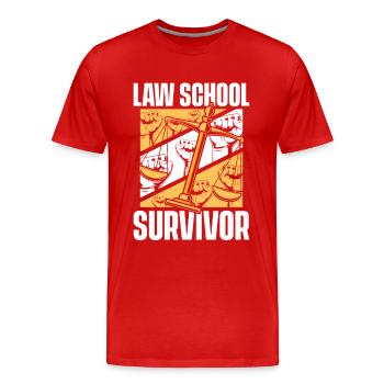 Law School Survivor Attorney General Legal - Men's Premium Organic T-Shirt - red - Front - Damien (186cm)