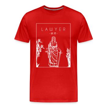 Lawyer Chinese Hanzi Legal Counsel Attorney - Men's Premium Organic T-Shirt - red - Front - Damien (186cm)