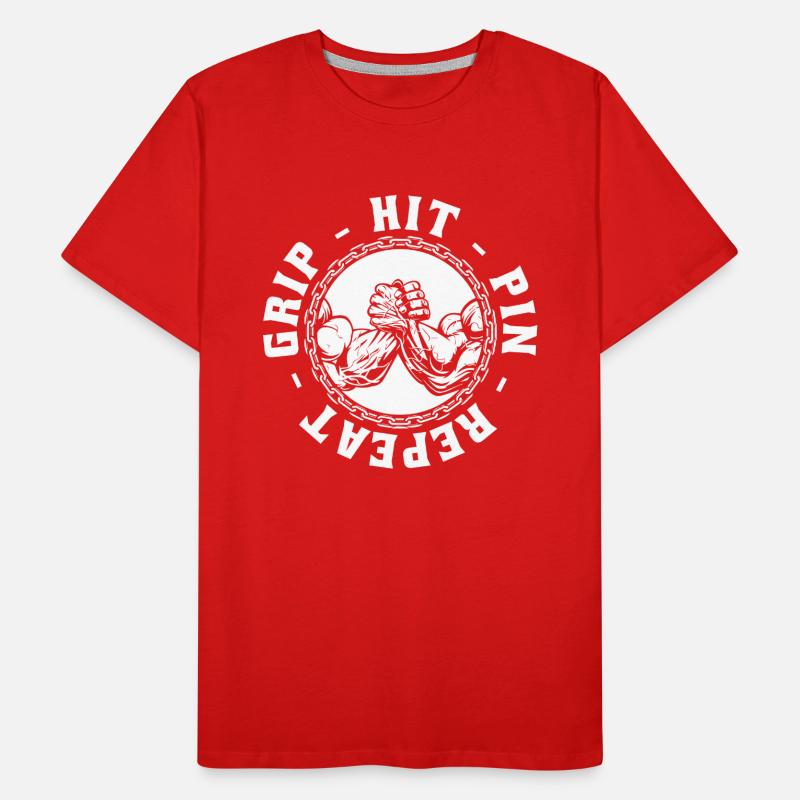Hit Pin Répéter les techniques de lutte à la main Bras T-shirt bio Premium Homme