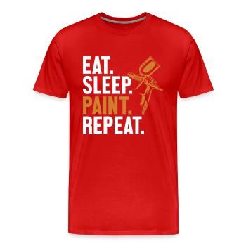 Eat Sleep Paint Repeat Vehicle Car Spray Car - Men's Premium Organic T-Shirt - red - Front - Damien (186cm)