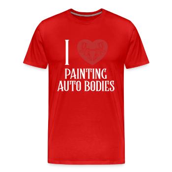 I love Painting Auto Bodies Car Spray Automotive - Men's Premium Organic T-Shirt - red - Front - Damien (186cm)