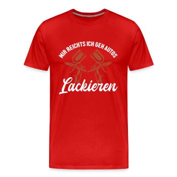 Mir reichts ich geh Lackieren Automotive Vehicle - Männer Premium Bio T-Shirt - Rot - Vorne - Damien (186cm)