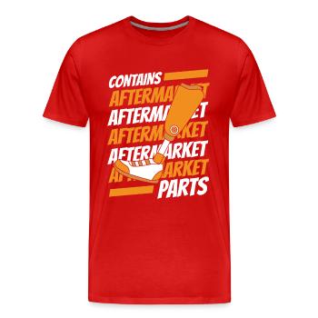 Enthält Aftermarket-Teile: Prothese, Fuß, Bein - Männer Premium Bio T-Shirt - Rot - Vorne - Damien (186cm)