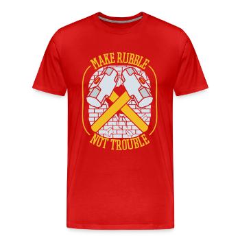 Sorgen Sie dafür, dass Bauschutt nicht stört - Männer Premium Bio T-Shirt - Rot - Vorne - Damien (186cm)