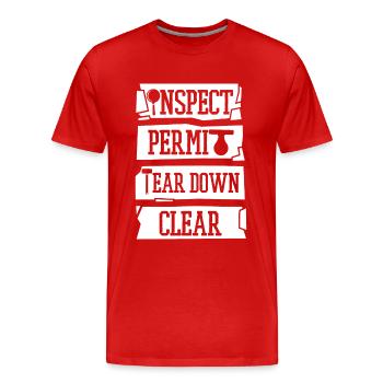 Inspecter Permis Démanteler Effacer Maison Démolisseur Maison - T-shirt bio Premium Homme - rouge - Devant - Damien (186cm)
