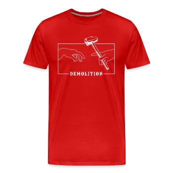 Michel-Ange Création de la maison de démolition Adam - T-shirt bio Premium Homme - rouge - Devant - Damien (186cm)