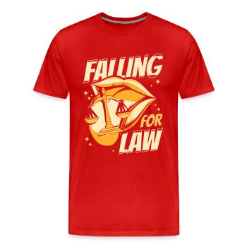 Tomber amoureux du droit Études juridiques Faculté de droit Droit - T-shirt bio Premium Homme - rouge - Devant - Damien (186cm)