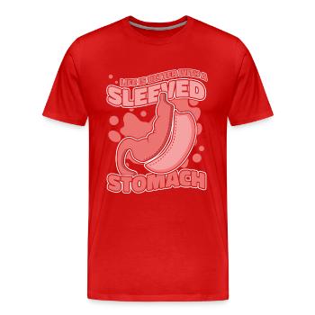 La vie est meilleure avec un estomac gainé gastrique - T-shirt bio Premium Homme - rouge - Devant - Damien (186cm)