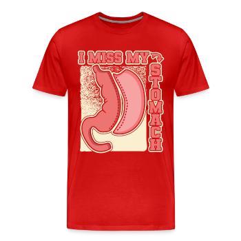 Mon estomac Bypass gastrique bariatrique me manque - T-shirt bio Premium Homme - rouge - Devant - Damien (186cm)