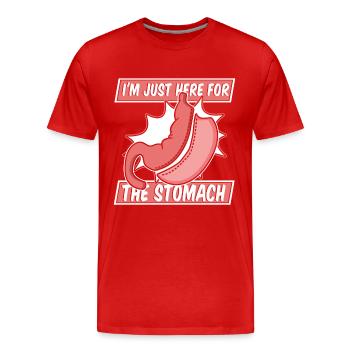Je suis juste là pour le pontage gastrique de l’estomac - T-shirt bio Premium Homme - rouge - Devant - Damien (186cm)