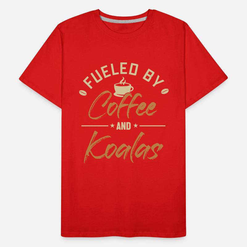 Angetrieben von Kaffee und Koalas Koalabär Eukalyptus Männer Premium Bio T-Shirt