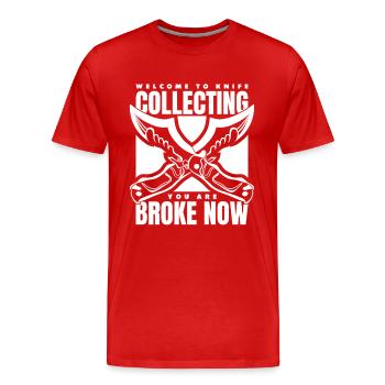 Vous êtes fauché maintenant couteau de boucher couteau de restauration - T-shirt bio Premium Homme - rouge - Devant - Damien (186cm)