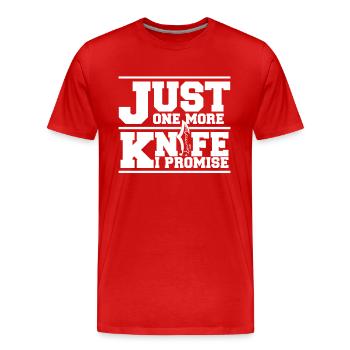 Nur noch ein Messer, versprochen Butcher Knife Knife - Männer Premium Bio T-Shirt - Rot - Vorne - Damien (186cm)