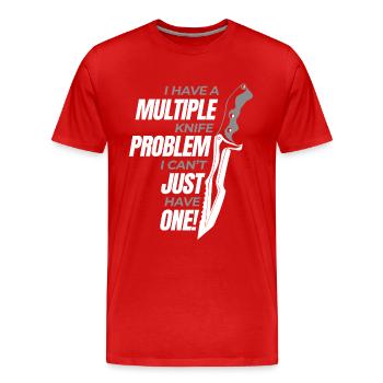 Avoir plusieurs problèmes de couteau couteau de boucher couteau couteau - T-shirt bio Premium Homme - rouge - Devant - Damien (186cm)