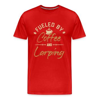 Fueled by Coffee and Larping LARPing Armor - Men's Premium Organic T-Shirt - red - Front - Damien (186cm)